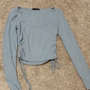 Women's Ribbed Long Sleeve Top - Gray